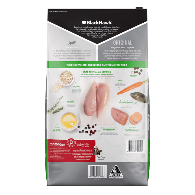 Black Hawk - Chicken & Rice Large Breed Puppy Dry Food (20kg)