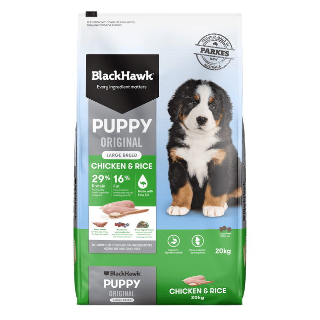 Black Hawk - Chicken & Rice Large Breed Puppy Dry Food (20kg)