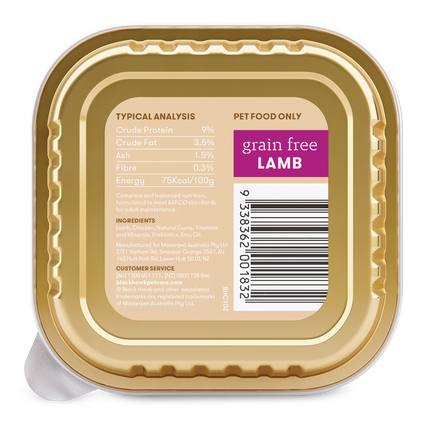 Black Hawk - Grain Free Lamb Dog Wet Food (100g)