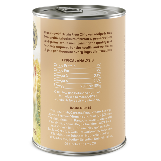 Black Hawk - Grain Free Chicken Dog Wet Food (400g)