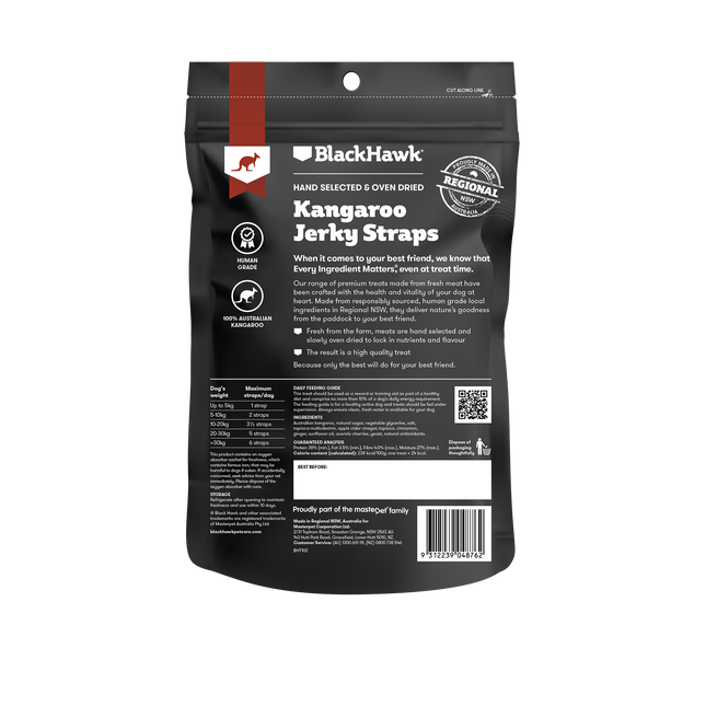 Black Hawk - Kangaroo Straps Dog Treats (100g)