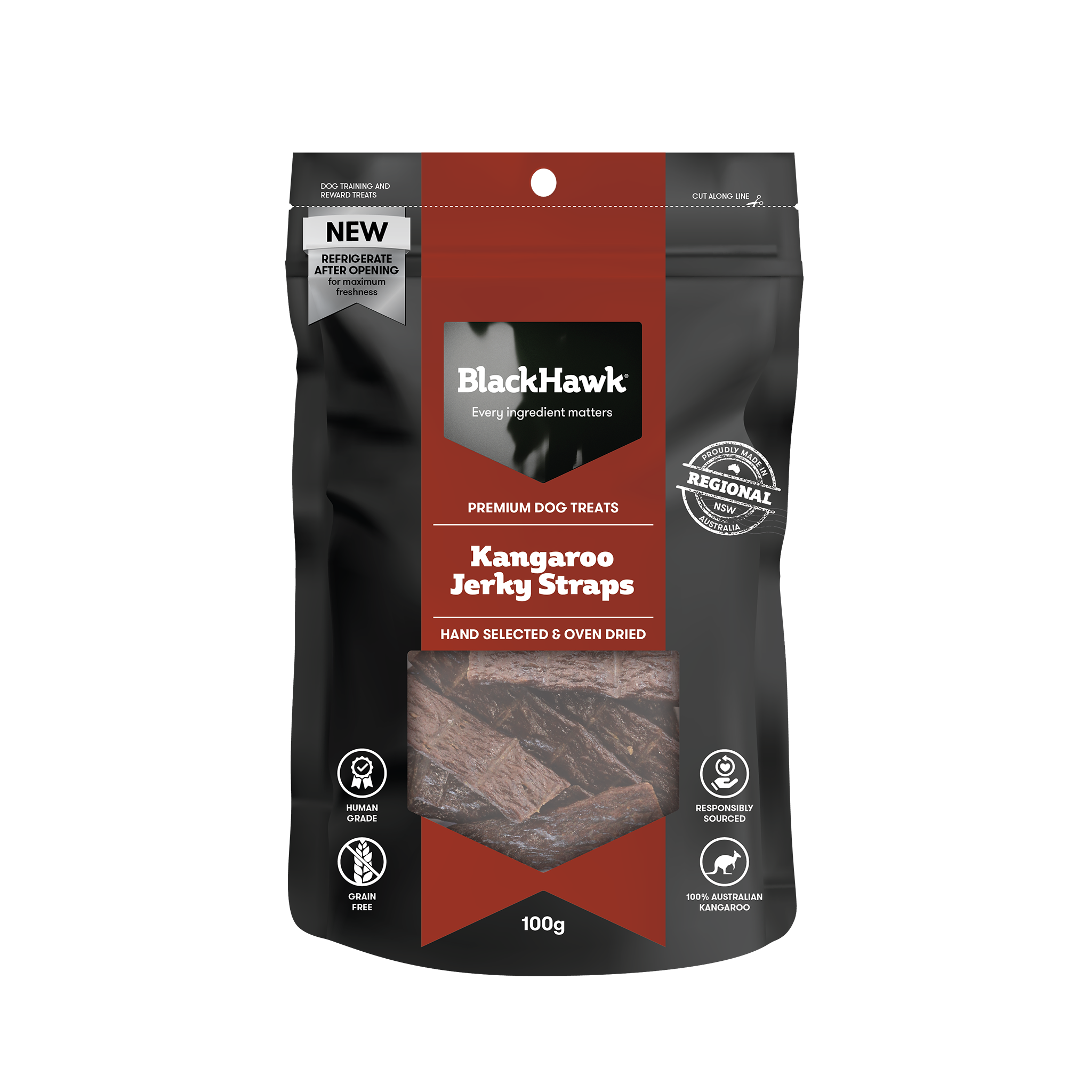Black Hawk Kangaroo Straps Dog Treats (100g) – Pets Domain
