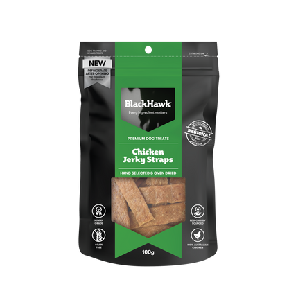 Black Hawk - Chicken Straps Dog Treats (100g)