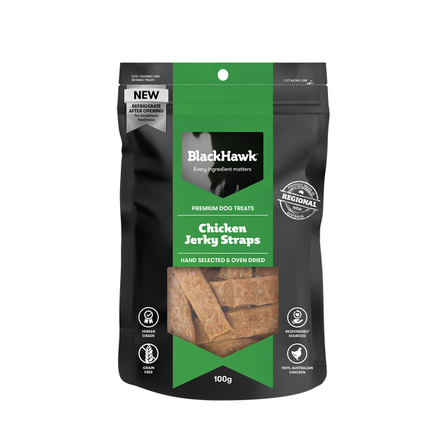 Black Hawk - Chicken Straps Dog Treats (100g)