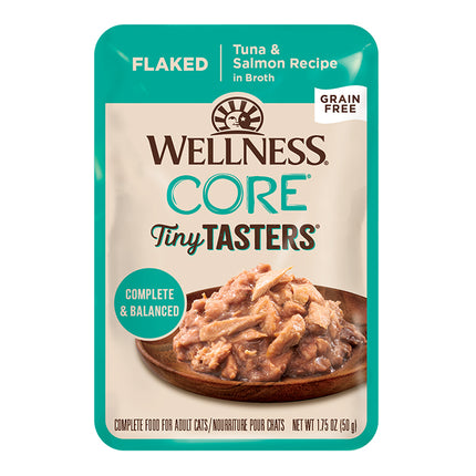 Wellness CORE Tiny Tasters Flaked Tuna & Salmon Broth 12x50g