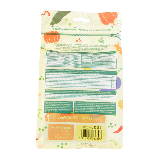 Garden Bites Vegan Bones 14.5cm Large Pouch - 3pk