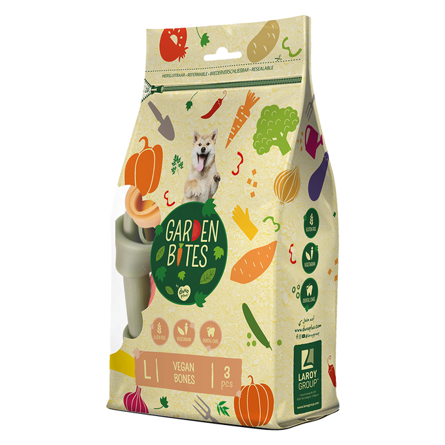 Garden Bites Vegan Bones 14.5cm Large Pouch - 3pk