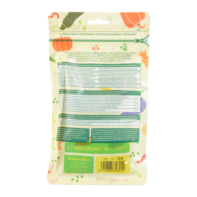 Garden Bites Veggie Friends 6cm Small Pouch - 18pk