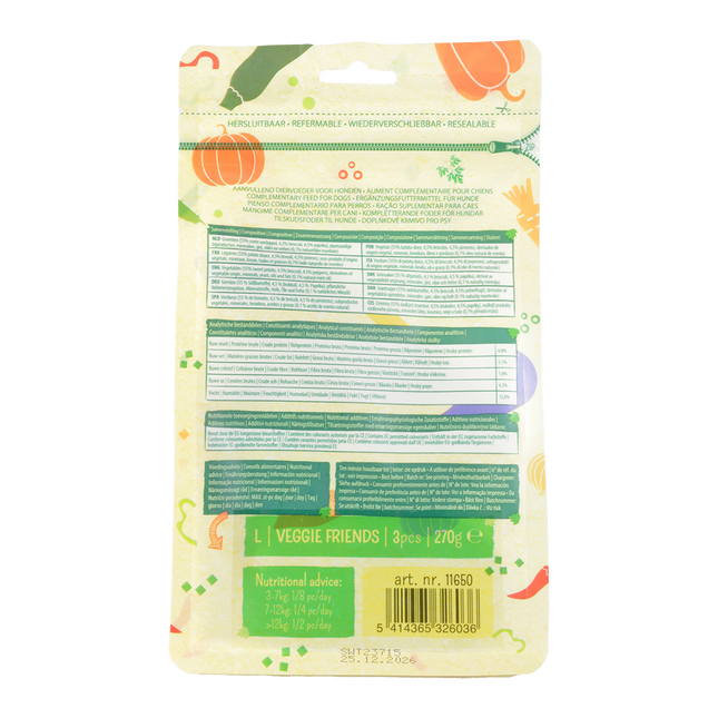 Garden Bites Veggie Friends 11cm Large Pouch - 3pk