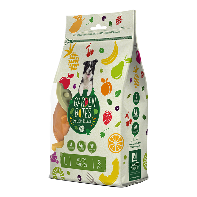 Garden Bites Fruity Friends 12.5cm Large Pouch - 3pk