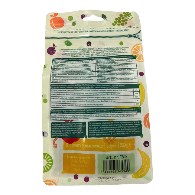 Garden Bites Fruity Dental Swirls 13cm Small Pouch - 30pk