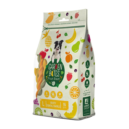 Garden Bites Fruity Dental Swirls 16cm Large Pouch - 15pk
