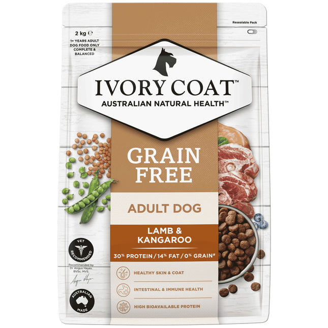 Ivory Coat - Grain Free Adult Dry Dog Food Lamb & Kangaroo (2kg)