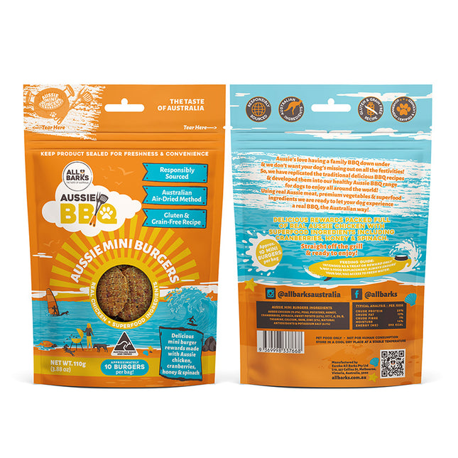 All Barks - Aussie Mini Burgers Chicken & Superfoods (110g)