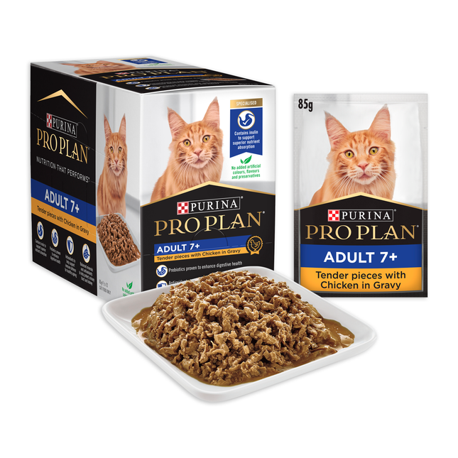 PRO PLAN - Adult 7+ Chicken in Gravy Cat Wet Food (85g x 12pk)