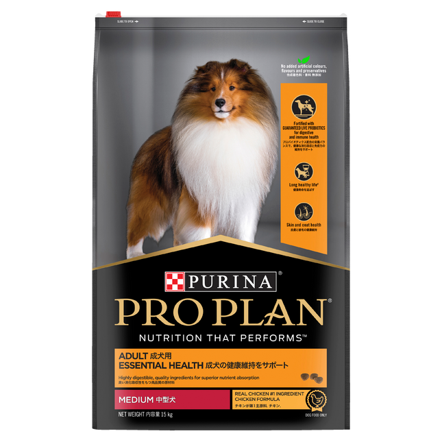 PRO PLAN Adult Medium Breed Chicken Dry Dog Food (15kg)