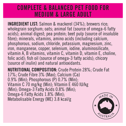 PRO PLAN Adult Sensitive Skin & Stomach Medium & Large Breed Dry Dog Food (3kg)