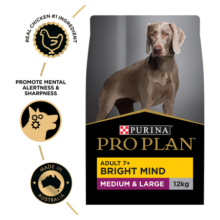 PRO PLAN Adult 7+ Bright Mind Chicken Dry Dog Food (12kg)