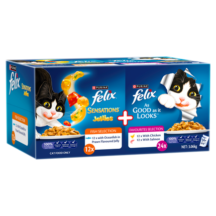 FELIX AGAIL & Sensations Jellies Selection 85g 36pk