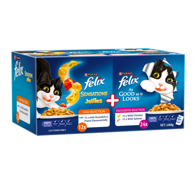 FELIX AGAIL & Sensations Jellies Selection 85g 36pk