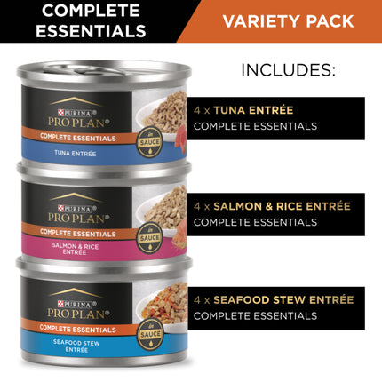 PRO PLAN Cat Essentials Seafood Variety Pack 12x85g