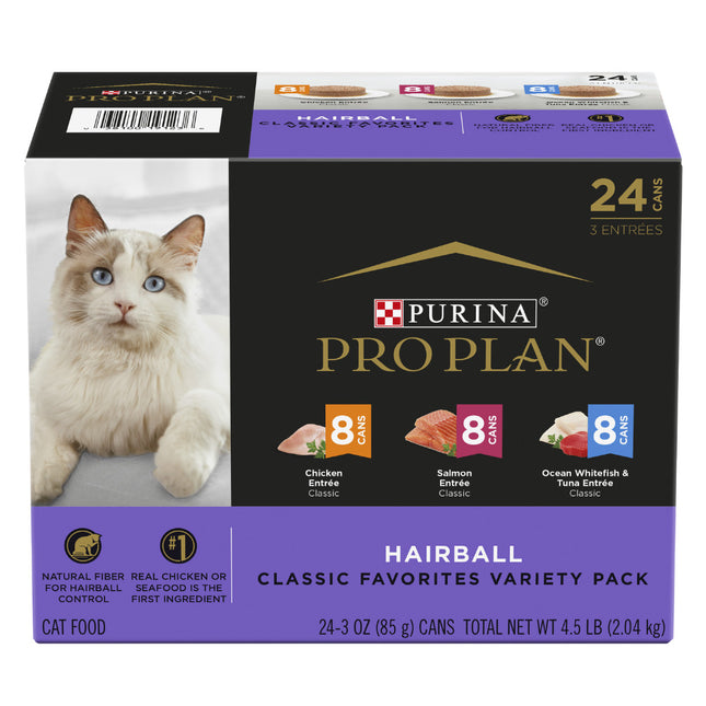 PRO PLAN Cat Hairball Variety Pack 24x85g