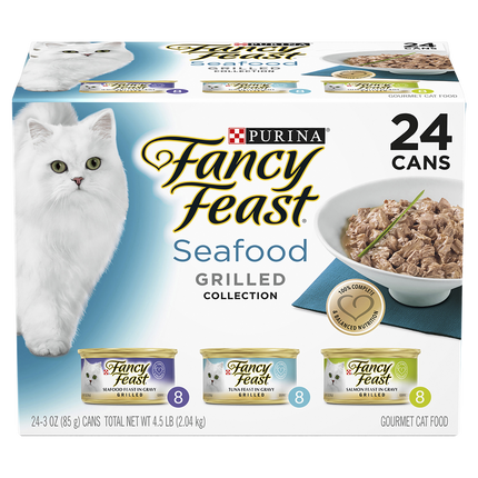 FANCY FEAST - Adult Classic Seafood Grilled Collection Wet Cat Food (85g x 24pk)