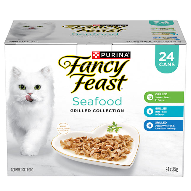 FANCY FEAST - Adult Classic Seafood Grilled Collection Wet Cat Food (85g x 24pk)