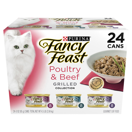 FANCY FEAST - Adult Classic Poultry & Beef Grilled Collection Wet Cat Food (85g x 24pk)