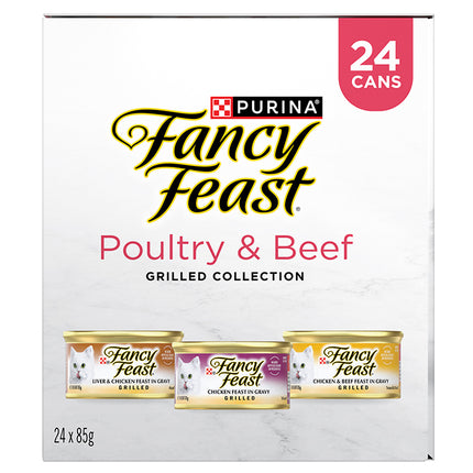 FANCY FEAST - Adult Classic Poultry & Beef Grilled Collection Wet Cat Food (85g x 24pk)