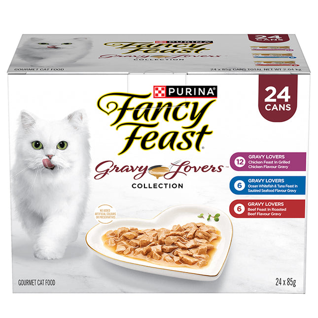 FANCY FEAST - Adult Gravy Lovers Poultry & Beef Collection Wet Cat Food (85g x 24pk)