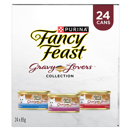 FANCY FEAST - Adult Gravy Lovers Poultry & Beef Collection Wet Cat Food (85g x 24pk)