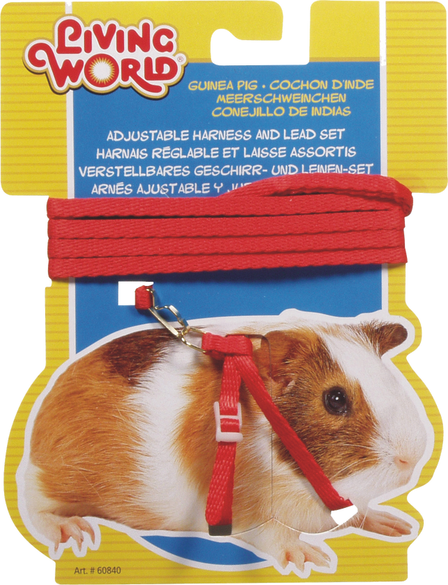 Living World - Guinea Pig Harness & Lead Set (Red)
