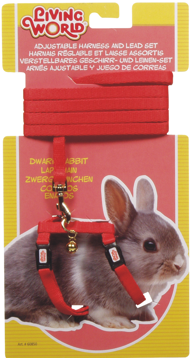 Living World - Dwarf Rabbit Harness & Lead Set (Red)