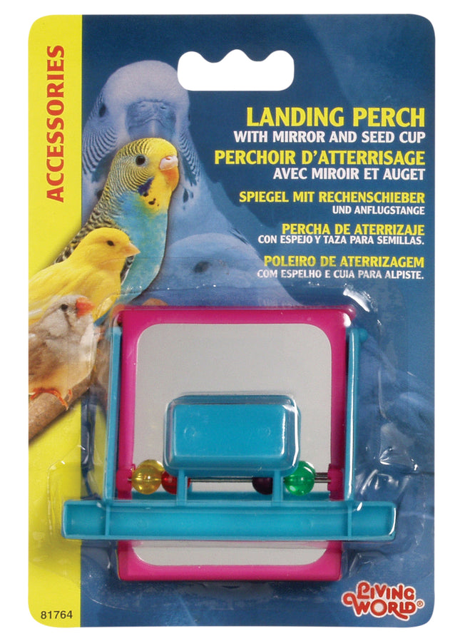 Living World - Mirror with Perch Beads and Feeders