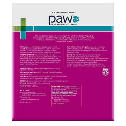 PAW Medi-NutriDerm Infected Skin Shampoo & Conditioner Duo Pack for Dogs and Cats 2x200ml