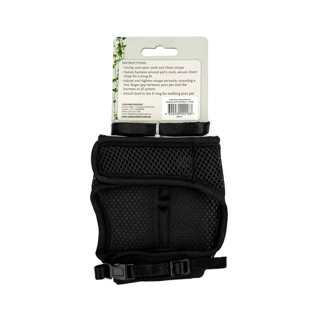 Little Ones - Small Animal Harness & Lead (Small) - Black