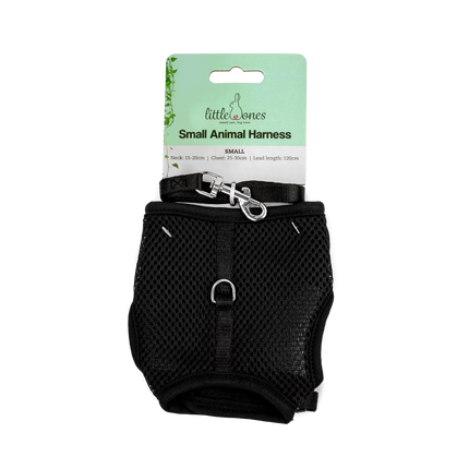 Little Ones - Small Animal Harness & Lead (Small) - Black