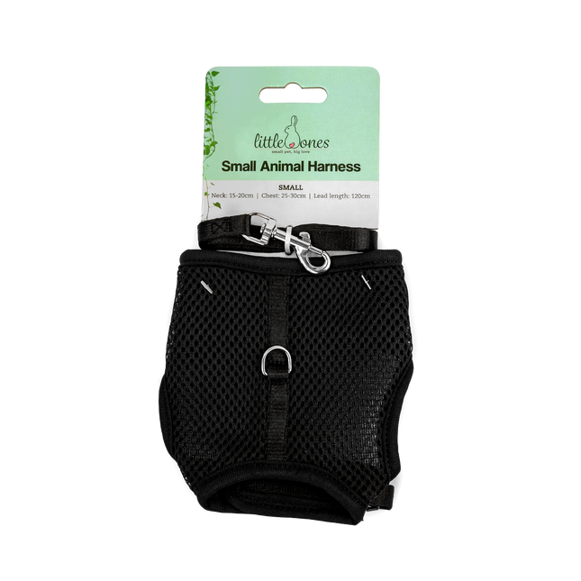Little Ones - Small Animal Harness & Lead (Small) - Black