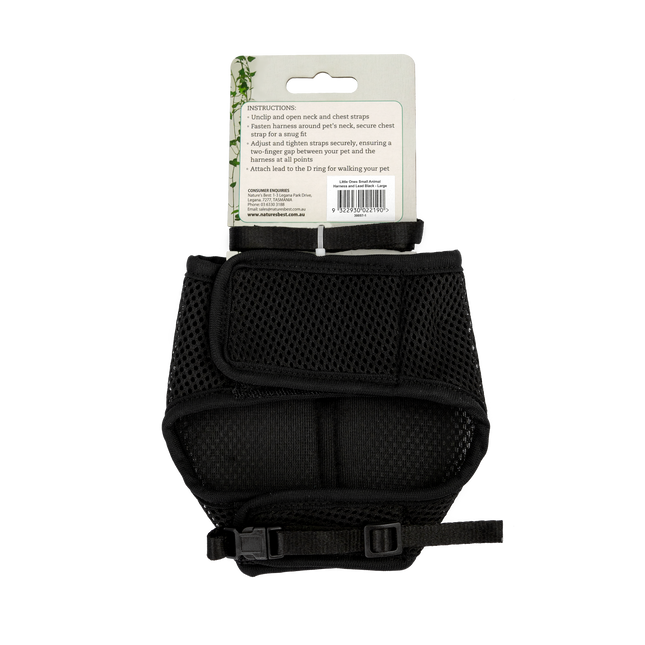 Little Ones - Small Animal & Lead Harness (Large) - Black