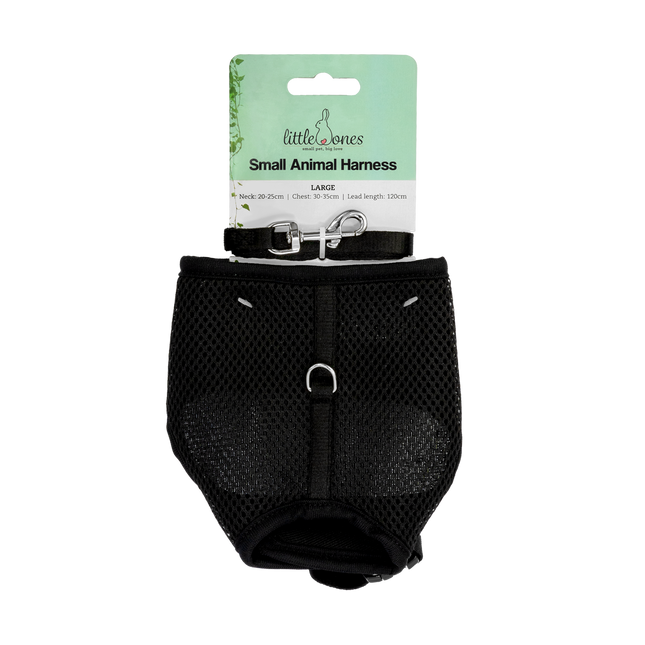 Little Ones - Small Animal & Lead Harness (Large) - Black