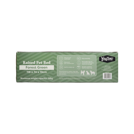 WagTime Raised Pet Bed 118cm - Forest Green