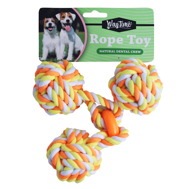 WagTime - Triple Ball Rope Toy (23cm)