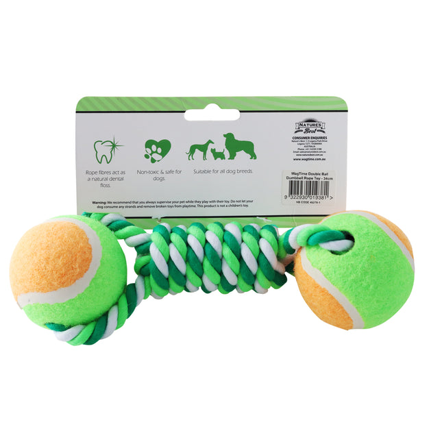 WagTime - Double Ball Dumbell Rope Toy (34cm)
