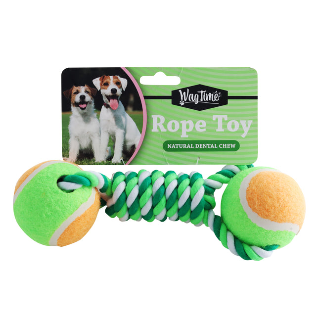 WagTime - Double Ball Dumbell Rope Toy (34cm)