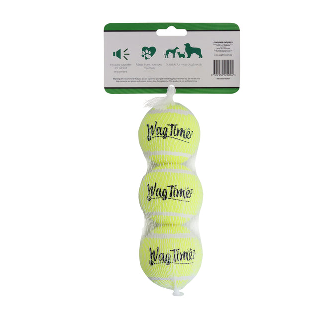 WagTime - Squeak Tennis Balls (3pk)