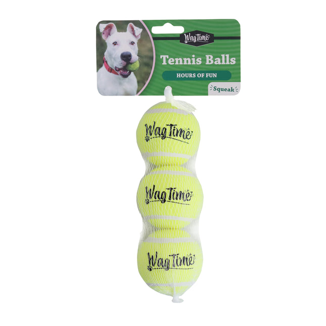 WagTime - Squeak Tennis Balls (3pk)