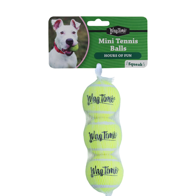 WagTime - Squeak Tennis Ball Mini (3pk)