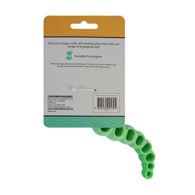 WagTime - Puppy Lime Snake (18cm)