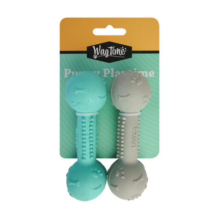 WagTime - Puppy Pastel Blue and Grey Dumbbell Set (11cm)